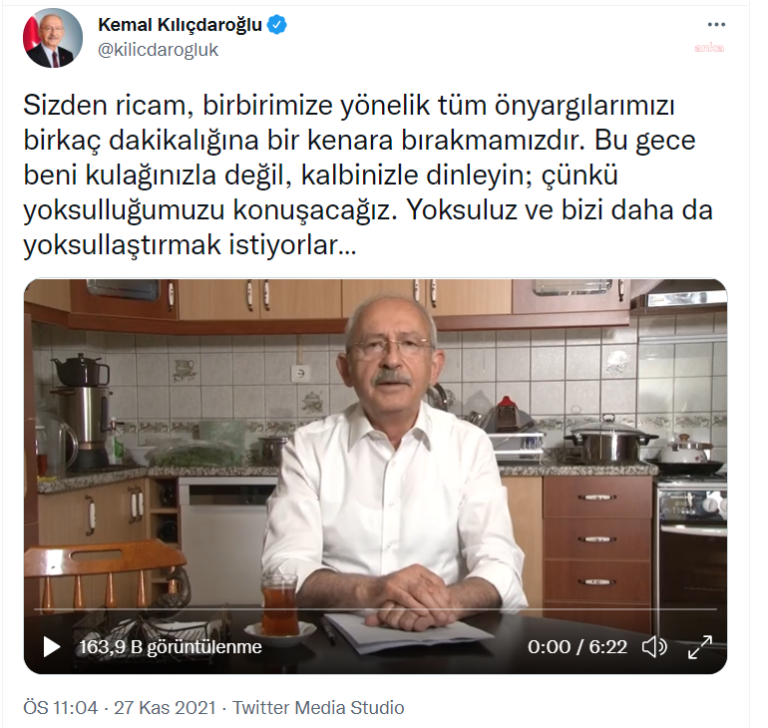 Kemal Kılıçdaroğlu: ”Fakirliğimizi satmaya hazırlanan bir iktidarla karşı karşıyayız”